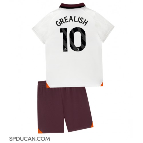 Dječji Nogometni Dres Manchester City Jack Grealish #10 Gostujuci 2023-24 Kratak Rukav (+ Kratke hlače)